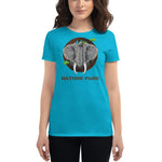 T-shirt Femme Bleu Éléphant Nature Park