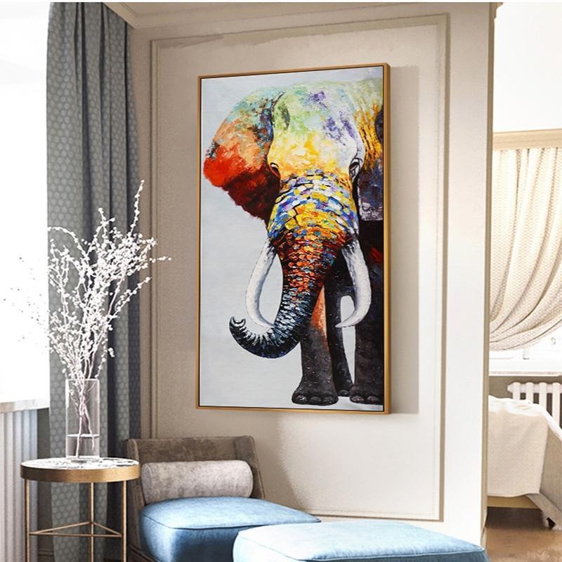 Acheter Toile de peinture avec animaux de la famille des éléphants