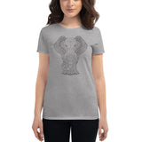T-shirt Femme Éléphant Mandala Gris Clair