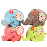 Peluche éléphant rose bleu marron vert mignon