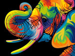 Toile Elephant Multicolore