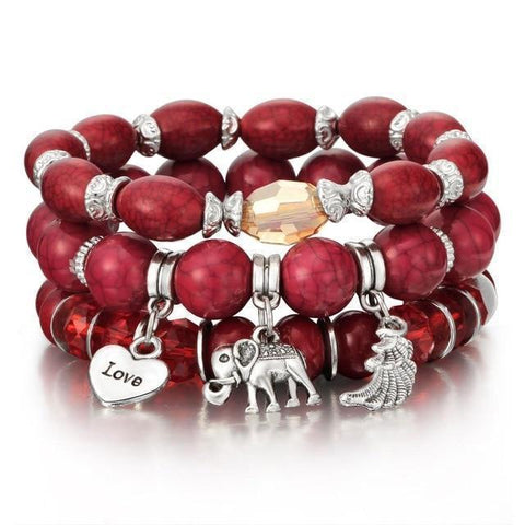Bracelet Éléphant<br/> Rouge