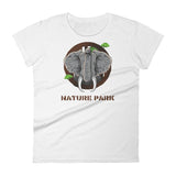 T-shirt Femme Blanc Éléphant Nature Park