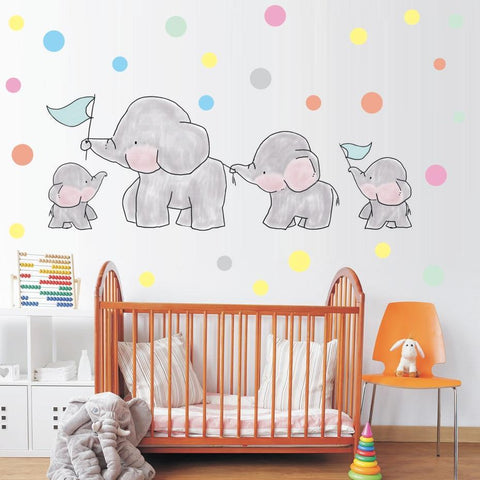 Stickers Famille Éléphant