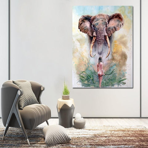 Éléphant Indien Peinture Acrylique