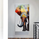 Peinture Éléphant Multicolore de Face