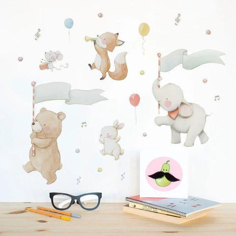 Stickers Muraux Animaux Musiciens