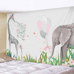 Tenture Murale Éléphant Girafe