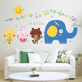 Sticker Éléphant Mural Note de Musique