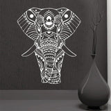 Stickers Éléphant Mandala Blanc