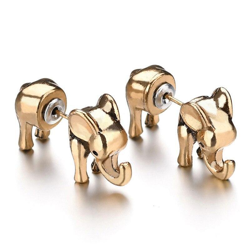 Boucles D'oreilles Pendantes Tête D'éléphant - Style Moderne Et Original - Occasion