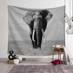Tenture murale éléphant gris