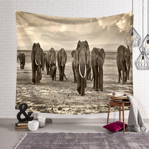 Tenture famille éléphant
