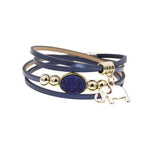 Bracelet Cuir Bleu Femme