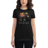 T-shirt Femme Éléphant Indian Noir