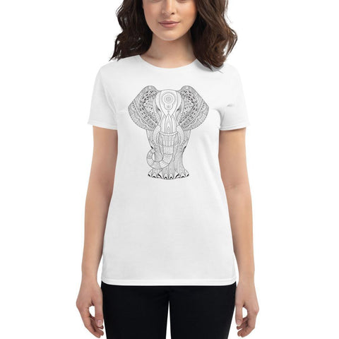 T-shirt Femme Éléphant Mandala