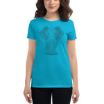 T-shirt Femme Éléphant Mandala Bleu Caraïbe