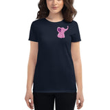 T-shirt Marine Femme Éléphant Rose