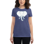 T-shirt Femme Tête d'Éléphant Bleu