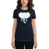 T-shirt Femme Tête d'Éléphant Noir